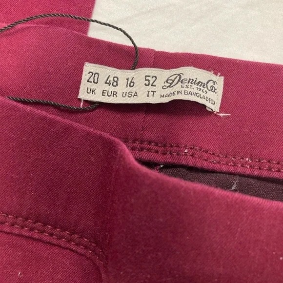 Denim Co Stretch cranberry color skinny jeans size 14 - Picture 2 of 6